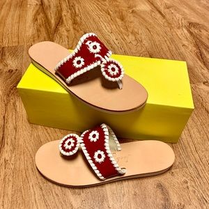 Jack Rogers thong sandal.